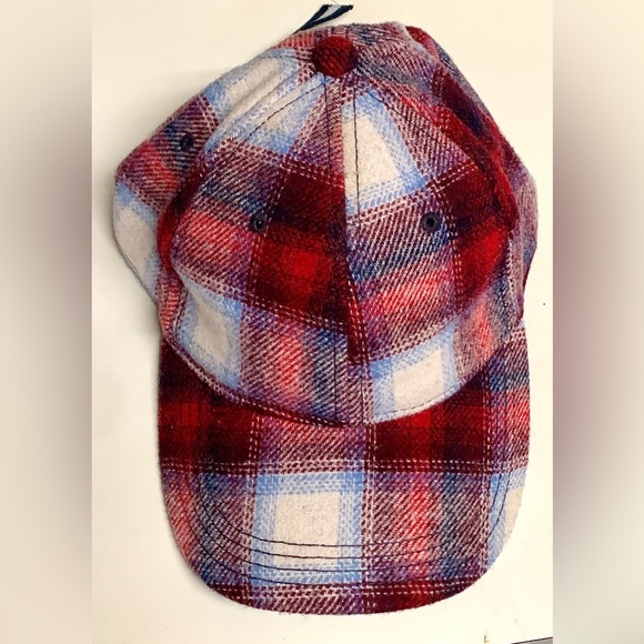 COPY - Adult One Size Fits Most Red Plaid Wool Blend GAP + PENDLETON Baseball C… - Picture 5 of 16
